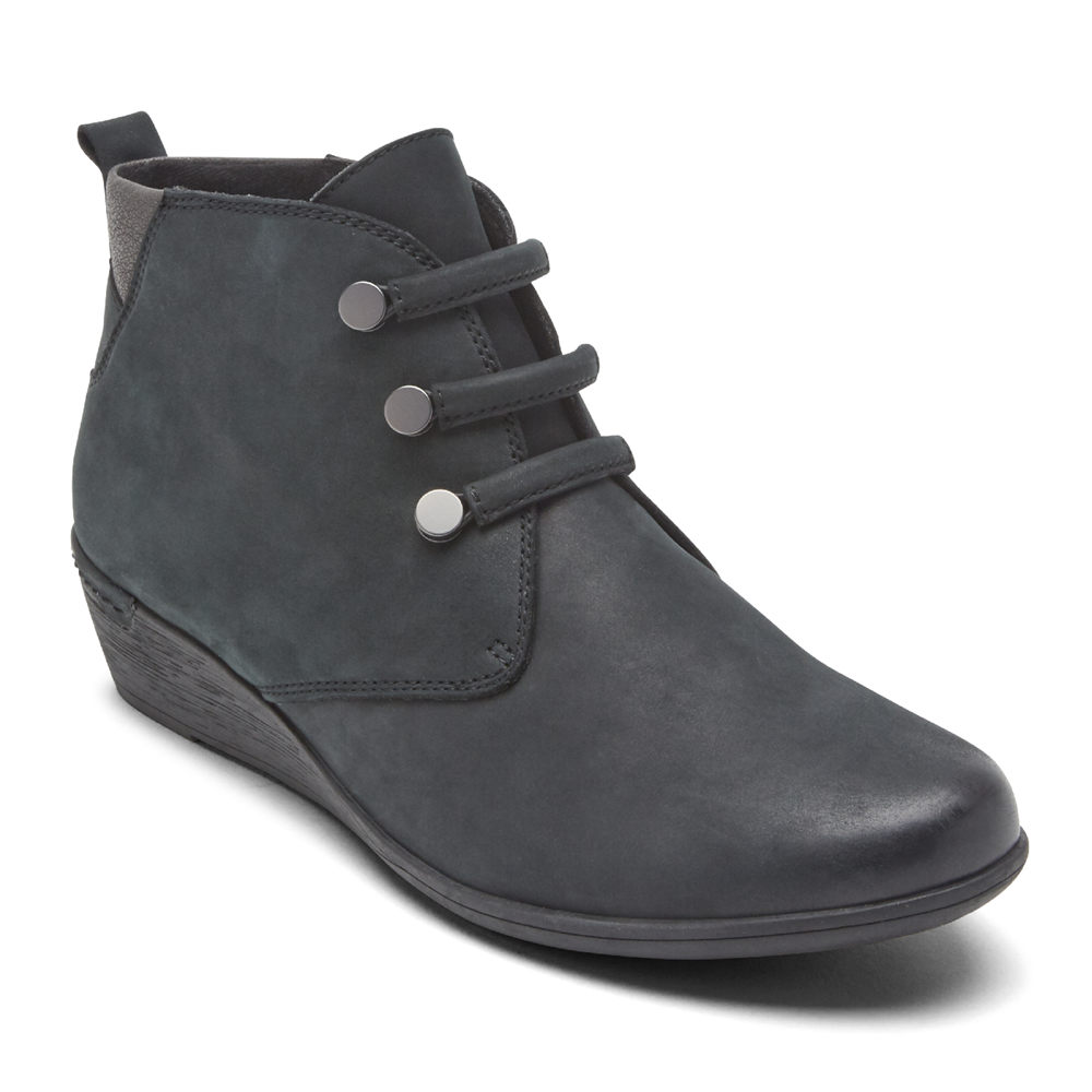 Rockport Womens Boots Black - Cobb Hill Devyn Chukka - UK 810-WPLJDV